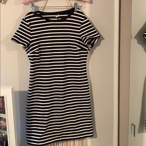 Black and white stripe T-shirt dress